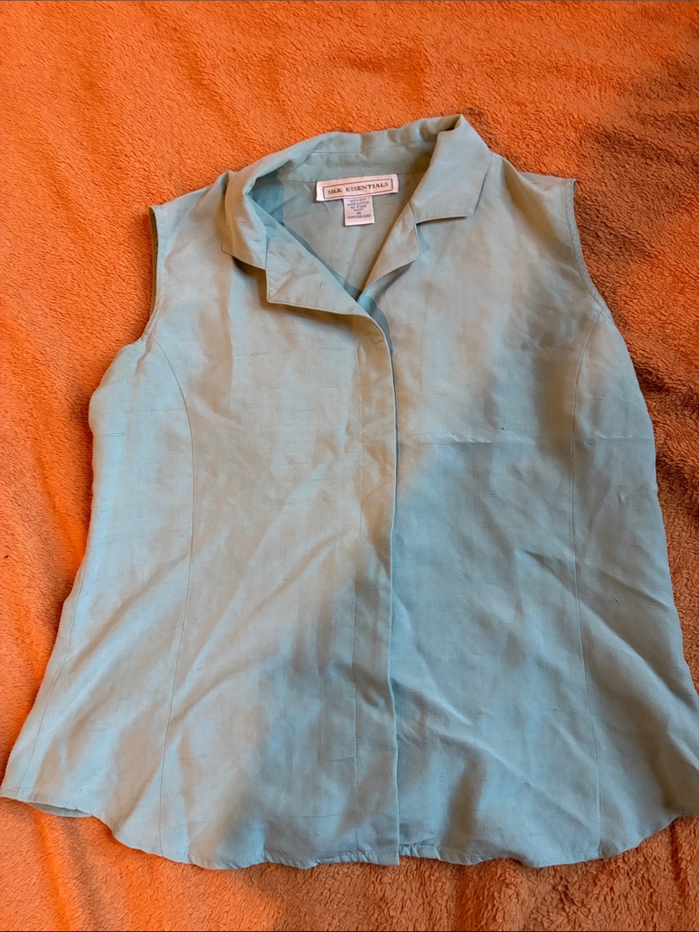 100% silk Sleeveless Collared Blouse